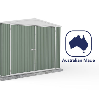 Absco 10 x 20 Utility Metal Apex Workshop (3m x 6m) Pale Eucalyptus - Anchor Kit Included