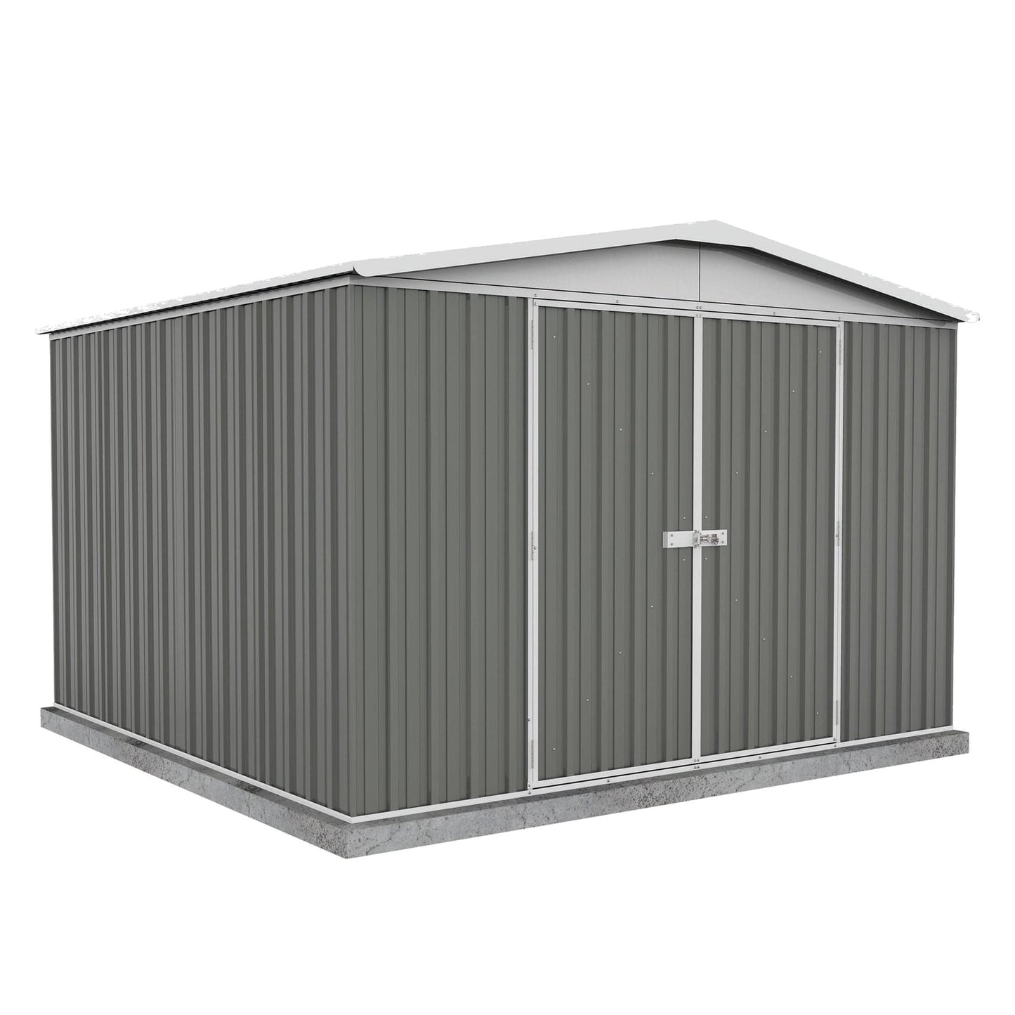 Absco 10 x 10 Regent Metal Shed (3m x 2.92m) Woodland Grey - Anchor Kit Included