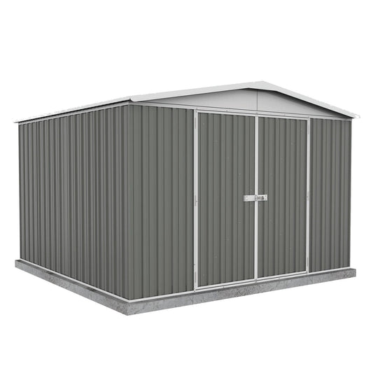 Absco 10 x 10 Regent Metal Shed (3m x 2.92m) Woodland Grey - Anchor Kit Included