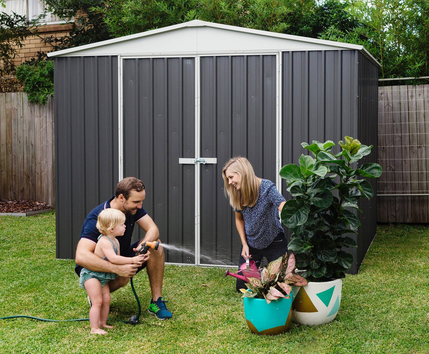 Absco 10 x 10 Regent Metal Shed (3m x 2.92m) Woodland Grey - Anchor Kit Included