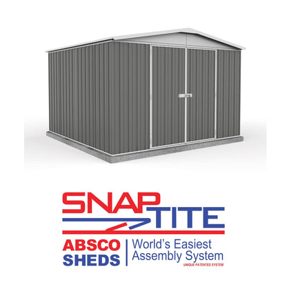 Absco 10 x 10 Regent Metal Shed (3m x 2.92m) Woodland Grey - Anchor Kit Included