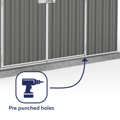 Absco 10 x 10 Regent Metal Shed (3m x 2.92m) Woodland Grey - Anchor Kit Included