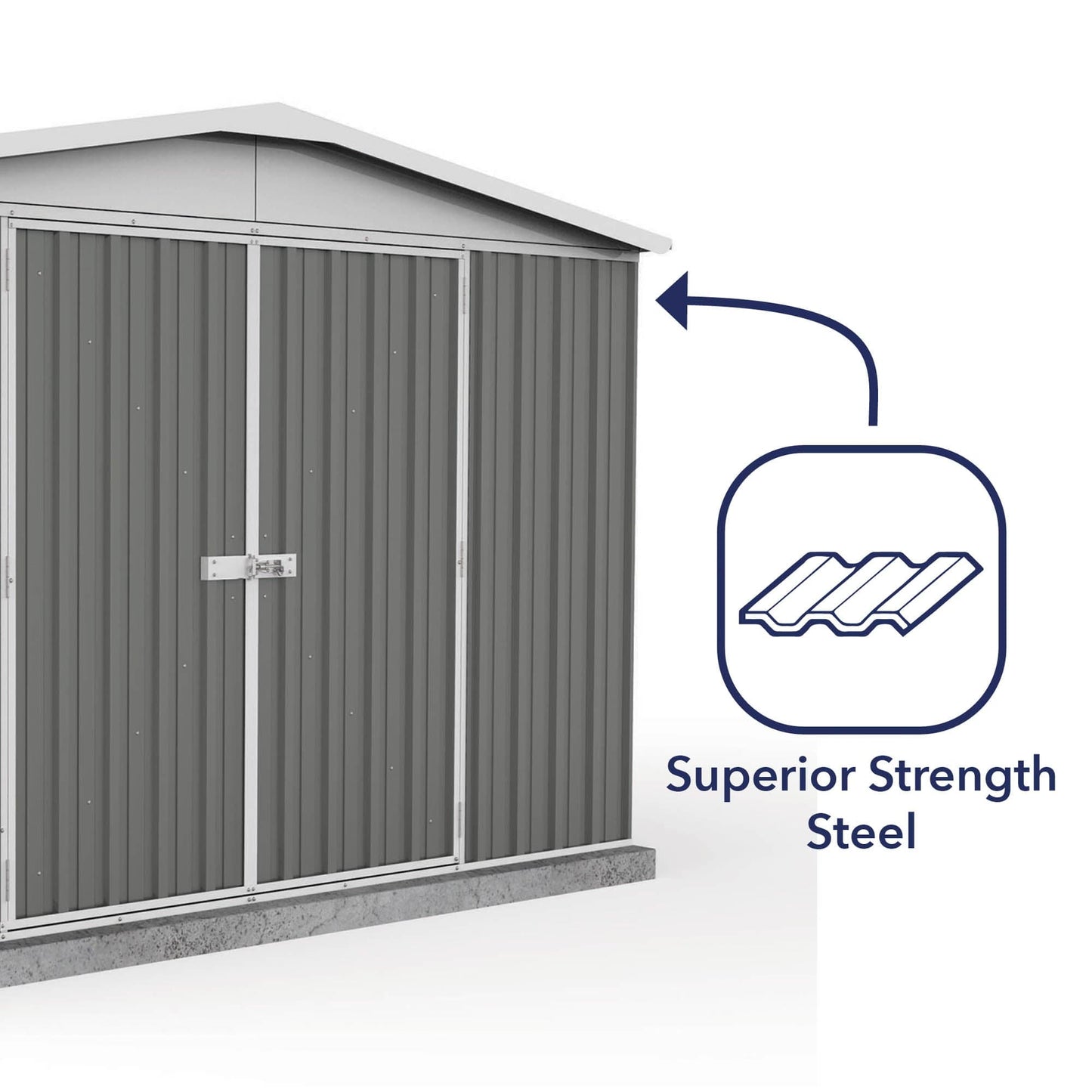 Absco 10 x 10 Regent Metal Shed (3m x 2.92m) Woodland Grey - Anchor Kit Included
