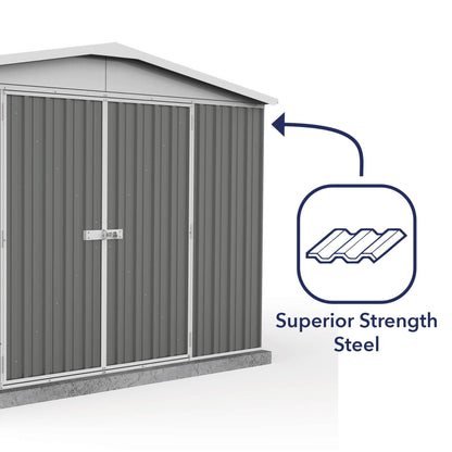 Absco 10 x 10 Regent Metal Shed (3m x 2.92m) Woodland Grey - Anchor Kit Included