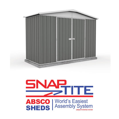 Absco 10 x 5 Regent Metal Shed (3m x 1.44m) Woodland Grey - Anchor Kit Included