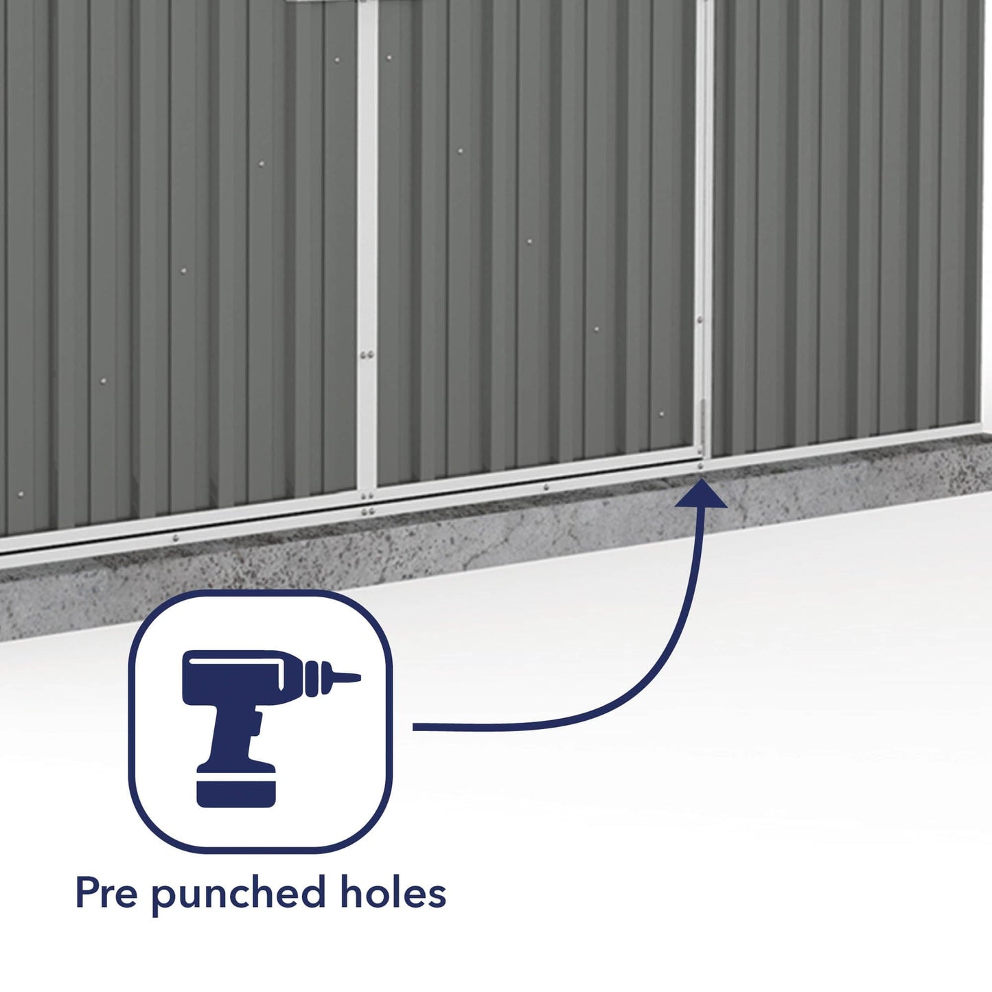 Absco 10 x 5 Regent Metal Shed (3m x 1.44m) Woodland Grey - Anchor Kit Included