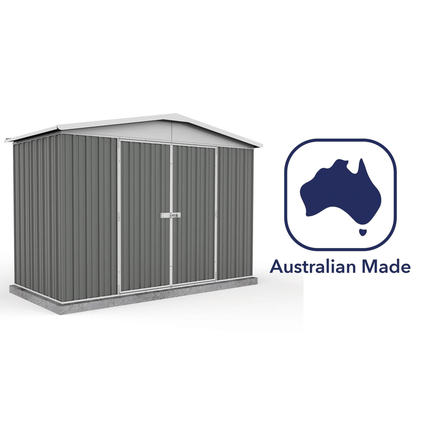 Absco 10 x 5 Regent Metal Shed (3m x 1.44m) Woodland Grey - Anchor Kit Included