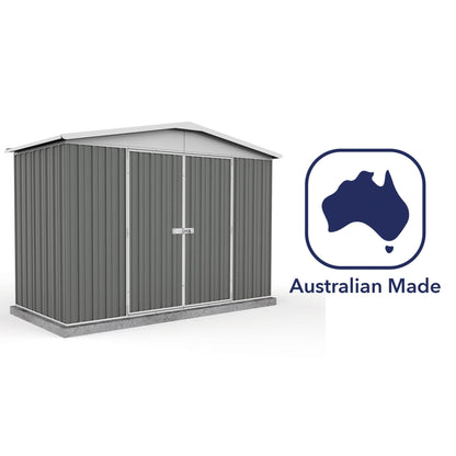 Absco 10 x 5 Regent Metal Shed (3m x 1.44m) Woodland Grey - Anchor Kit Included