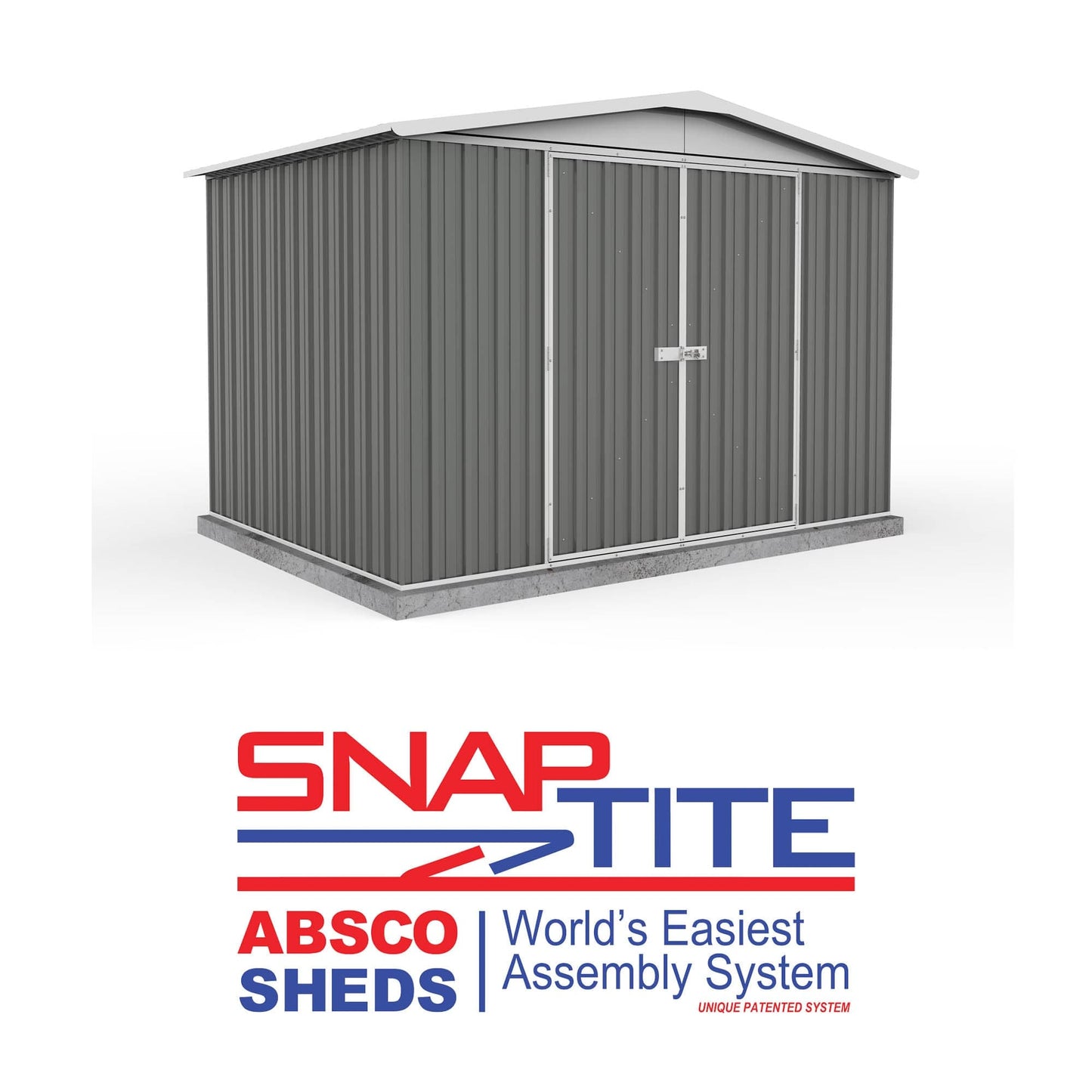 Absco 10 x 7 Regent Metal Shed (3m x 2.18m) Woodland Grey  - Anchor Kit Included