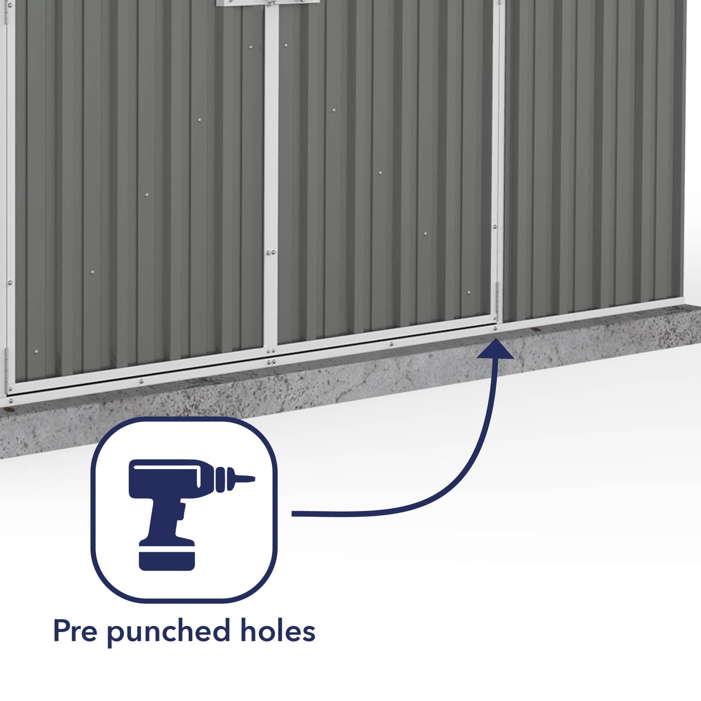 Absco 10 x 7 Regent Metal Shed (3m x 2.18m) Woodland Grey  - Anchor Kit Included