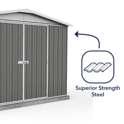 Absco 10 x 7 Regent Metal Shed (3m x 2.18m) Woodland Grey  - Anchor Kit Included
