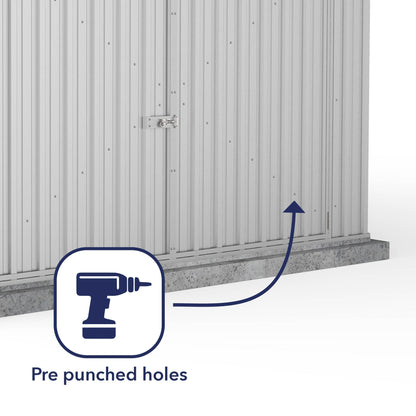 Absco 10 x 15 Utility Metal Apex Workshop (3m x 4.48m) Zinc - Anchor Kit Included
