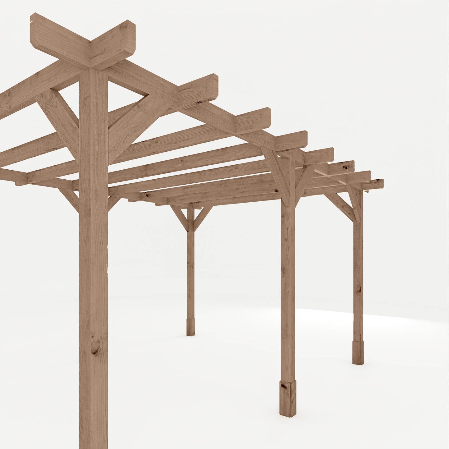 Mercia 13 x 10 (3.0m x 4.0m) Traditional Pressure Treated Wooden Pergola
