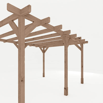 Mercia 13 x 10 (3.0m x 4.0m) Traditional Pressure Treated Wooden Pergola