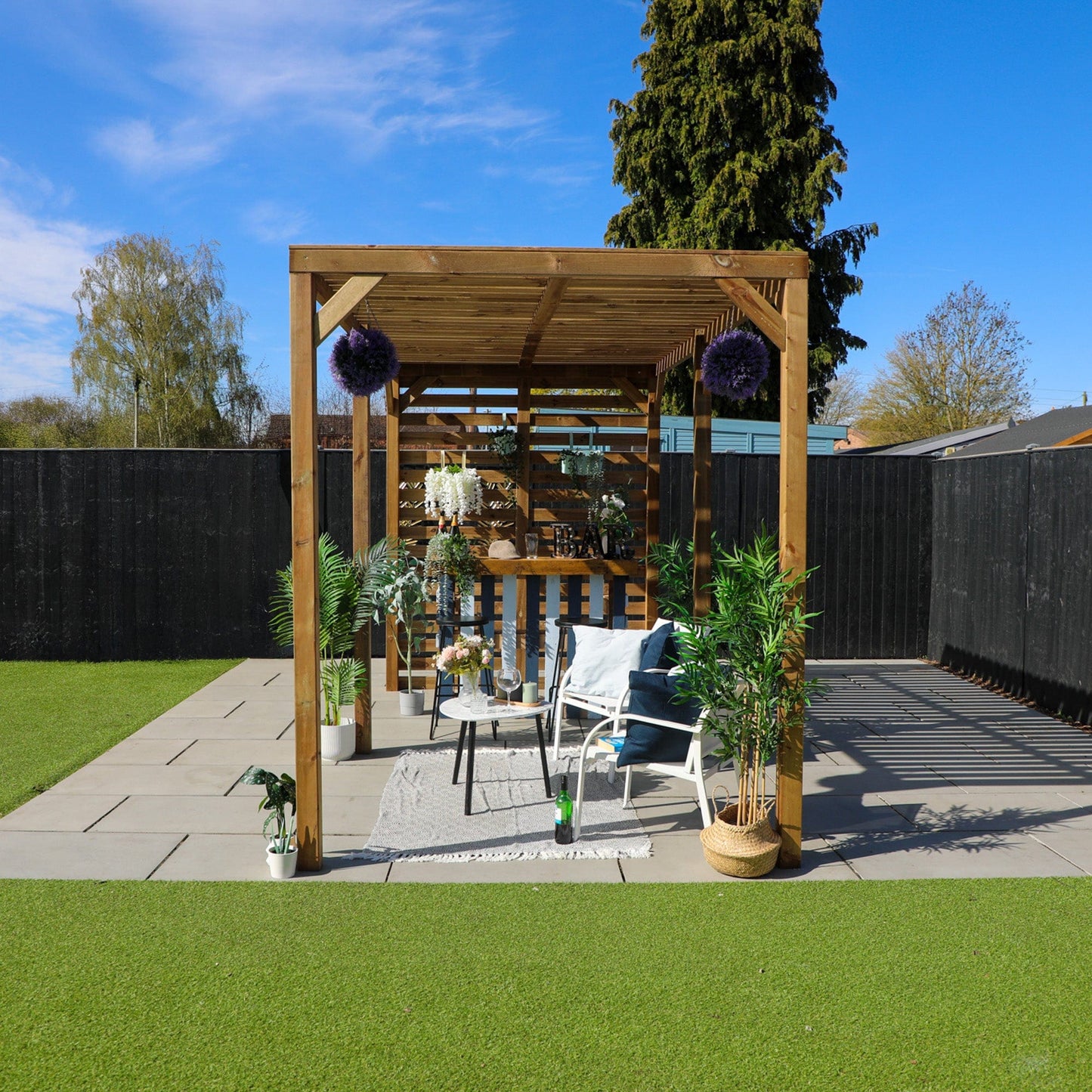 Mercia 13 x 7 (4.0m x 2.0m) Pressure Treated Modern Wooden Pergola