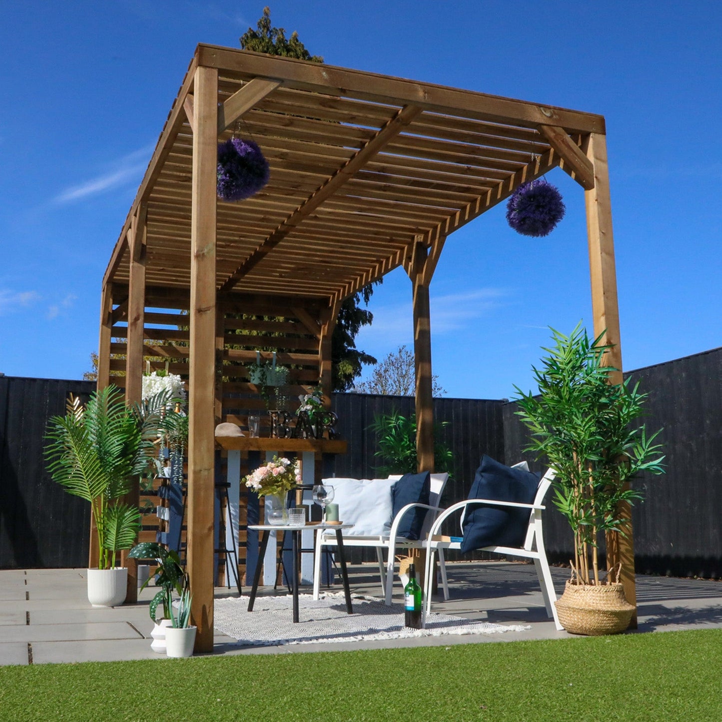 Mercia 13 x 7 (4.0m x 2.0m) Pressure Treated Modern Wooden Pergola