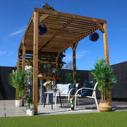 Mercia 13 x 7 (4.0m x 2.0m) Pressure Treated Modern Wooden Pergola