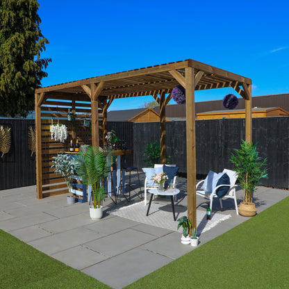 Mercia 13 x 7 (4.0m x 2.0m) Pressure Treated Modern Wooden Pergola