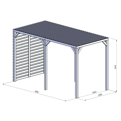 Mercia 13 x 7 (4.0m x 2.0m) Pressure Treated Modern Wooden Pergola