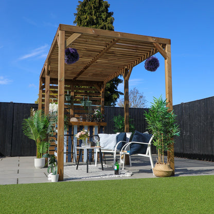 Mercia 13 x 7 (4.0m x 2.0m) Pressure Treated Modern Wooden Pergola