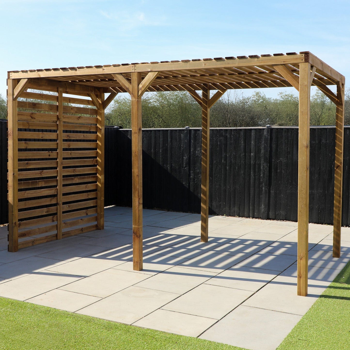 Mercia 13 x 7 (4.0m x 2.0m) Pressure Treated Modern Wooden Pergola