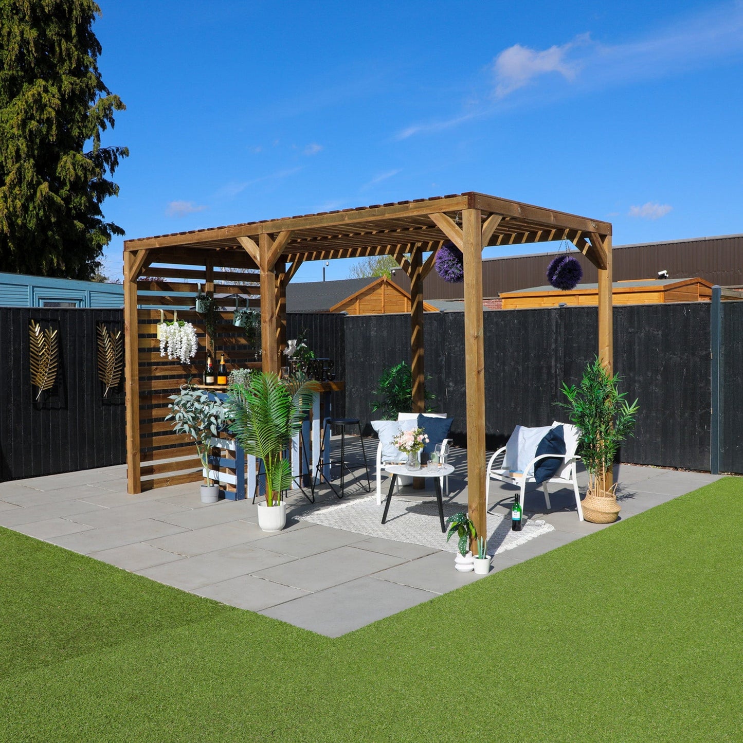 Mercia 13 x 7 (4.0m x 2.0m) Pressure Treated Modern Wooden Pergola