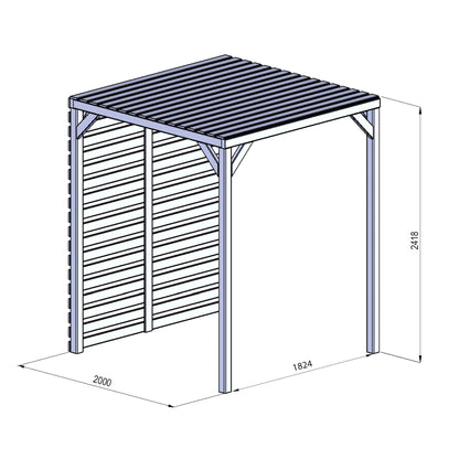 Mercia 7 x 7 (2.0m x 2.0m) Pressure Treated Modern Wooden Pergola