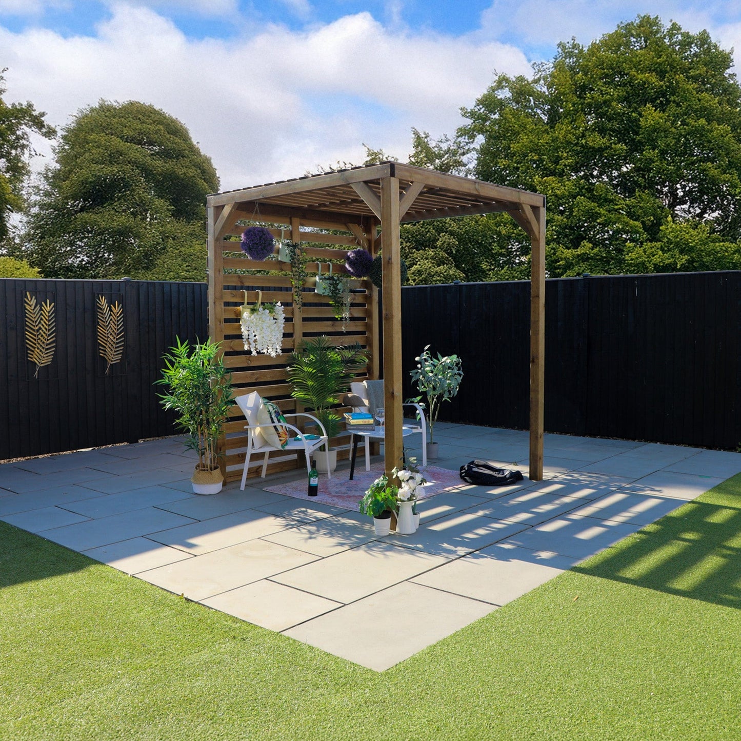 Mercia 7 x 7 (2.0m x 2.0m) Pressure Treated Modern Wooden Pergola
