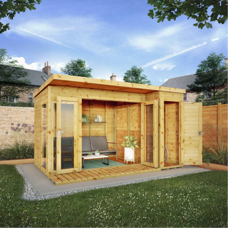 Mercia 12 x 8 Premium Garden Room Summerhouse With Side Shed