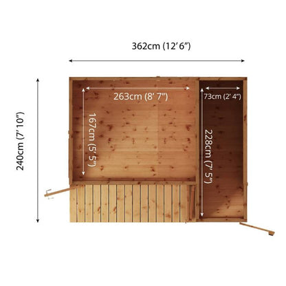 Mercia 12 x 8 Premium Garden Room Summerhouse With Side Shed