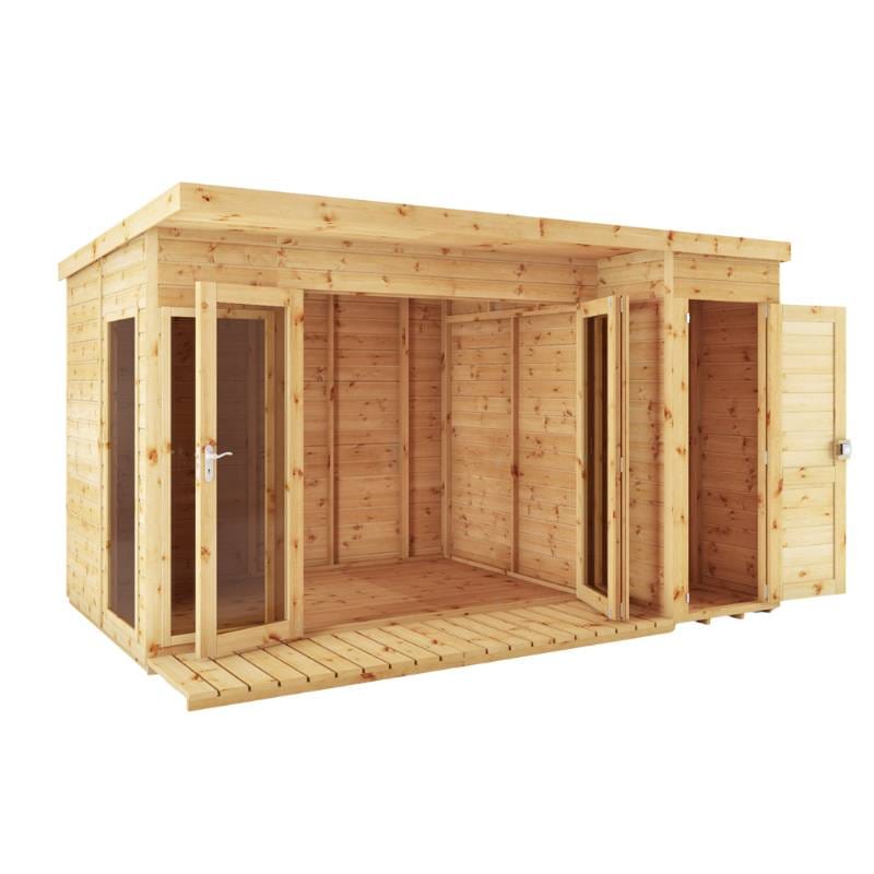 Mercia 12 x 8 Premium Garden Room Summerhouse With Side Shed
