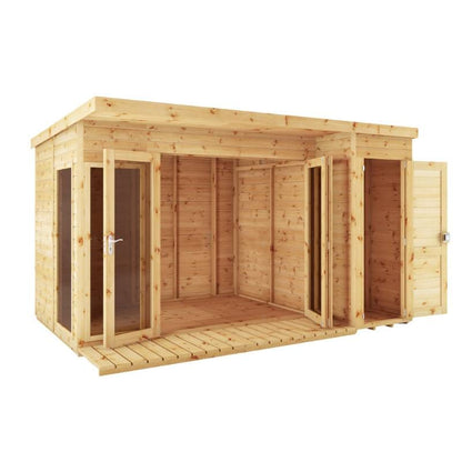 Mercia 12 x 8 Premium Garden Room Summerhouse With Side Shed
