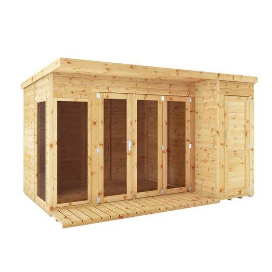Mercia 12 x 8 Premium Garden Room Summerhouse With Side Shed