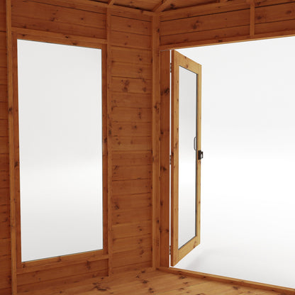 Mercia 12x8 Wooden Corner Summerhouse with Side Shed