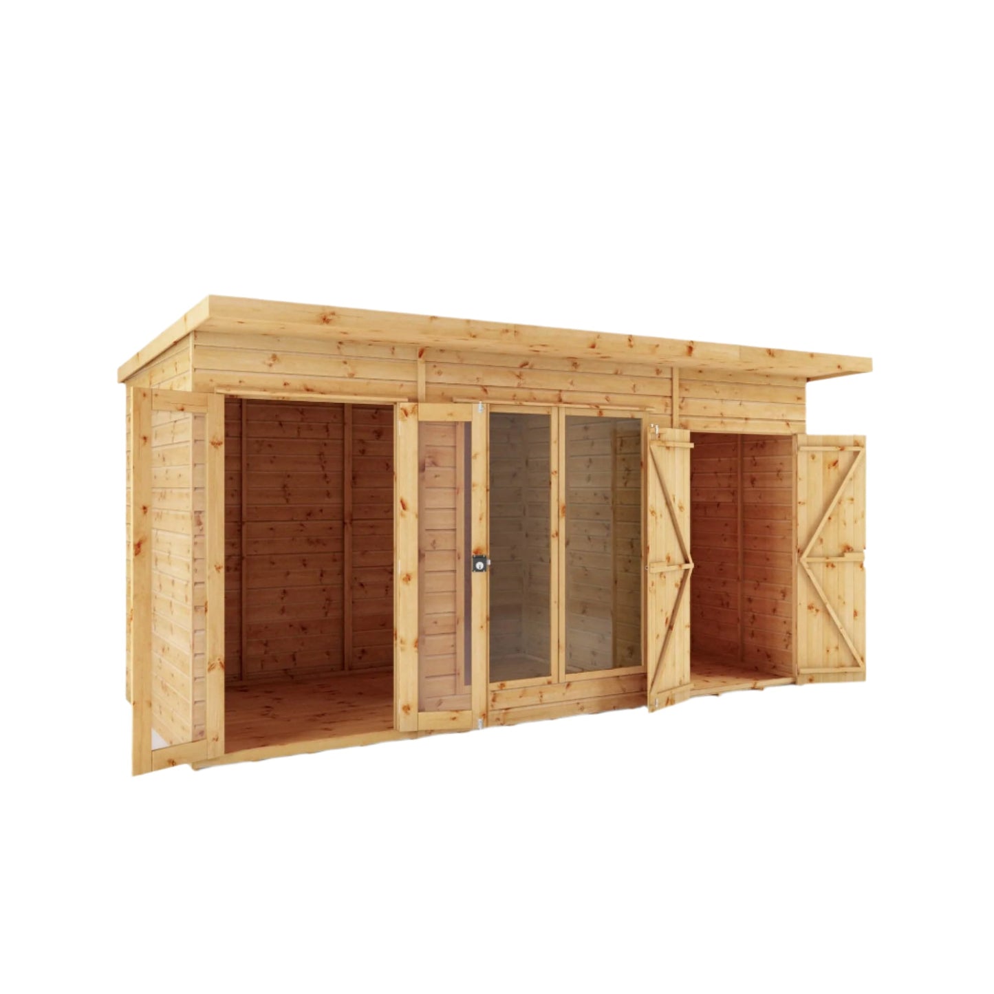 Mercia 14 x 6 Maine Pent Summerhouse with Side Shed