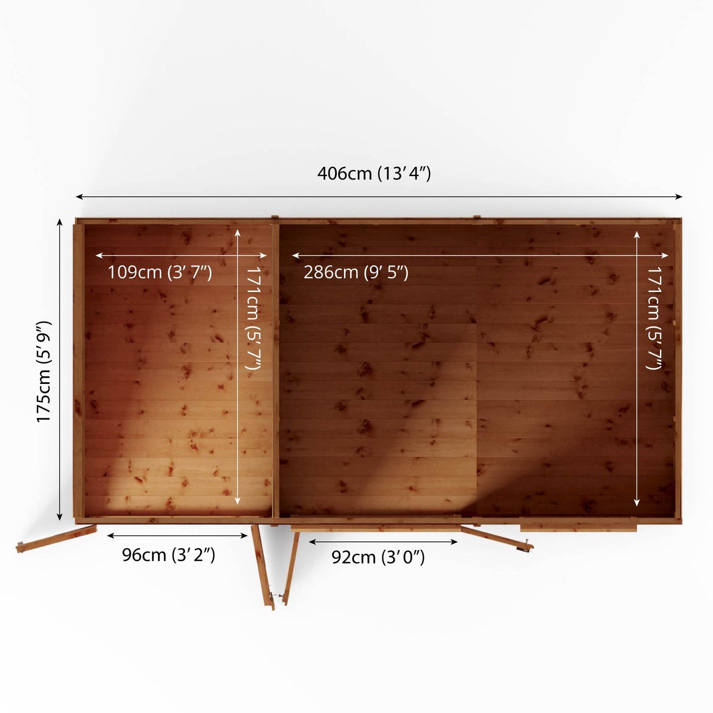 Mercia 14 x 6 Maine Pent Summerhouse with Side Shed