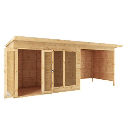 Mercia 18 x 6 Maine Pent Summerhouse with Patio Area