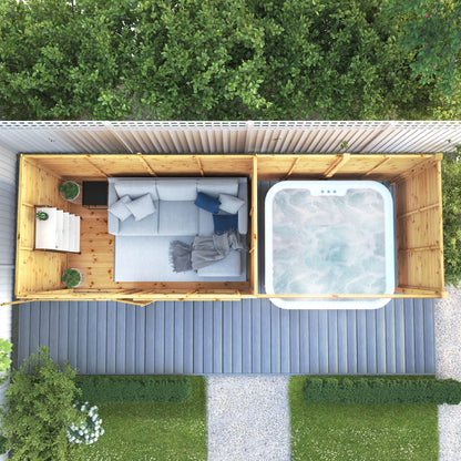 Mercia 18 x 6 Maine Pent Summerhouse with Patio Area