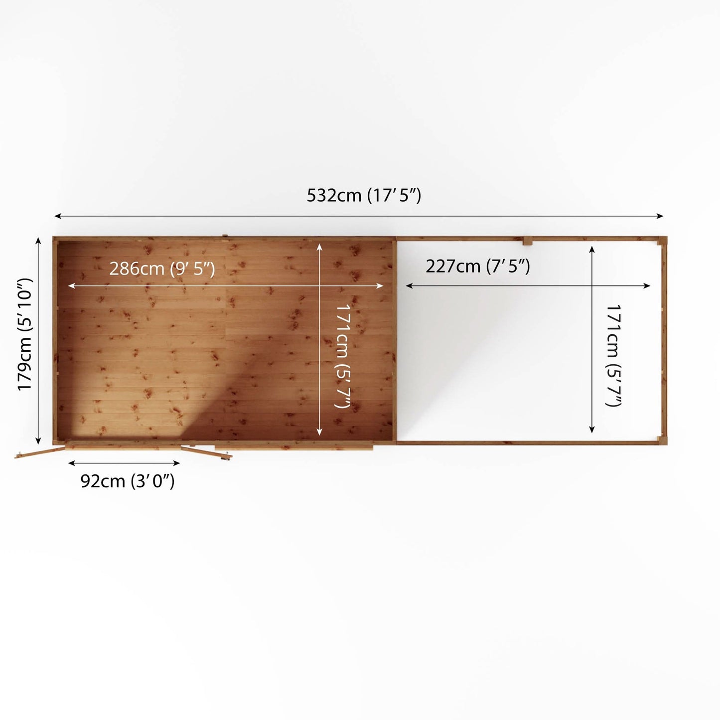 Mercia 18 x 6 Maine Pent Summerhouse with Patio Area