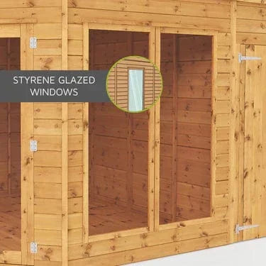 Mercia 18 x 6 Maine Pent Summerhouse with Patio Area