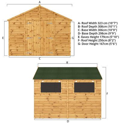 Mercia 10x10ft Premium Shiplap Apex Workshop