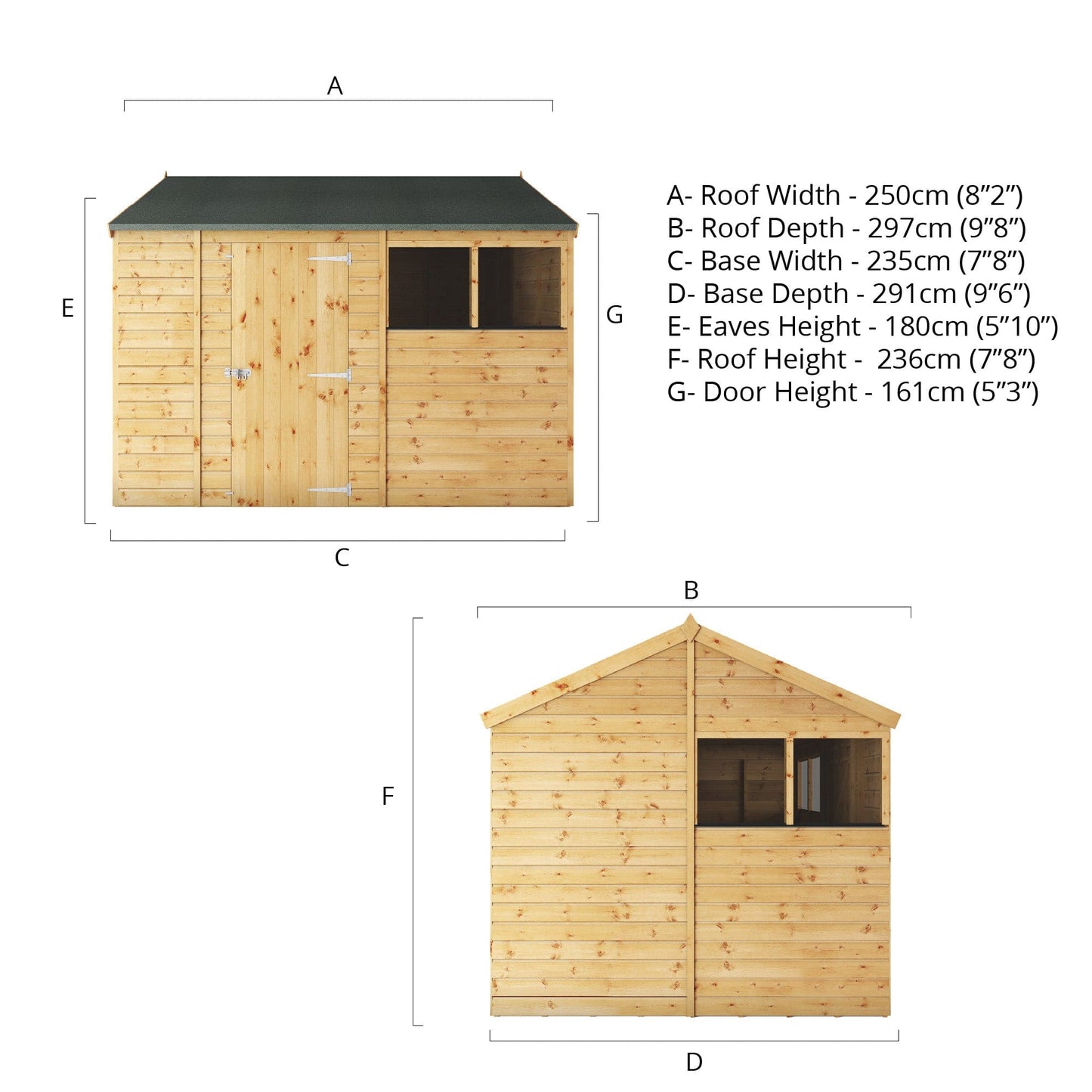 Mercia 10x8 Modular Shiplap Apex Wooden Shed