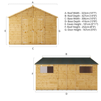 Mercia 14x10 Premium Shiplap Apex Workshop