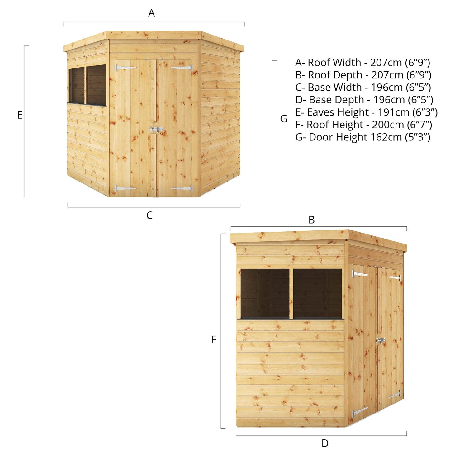 Mercia 7x7 Shiplap Corner Wooden Shed