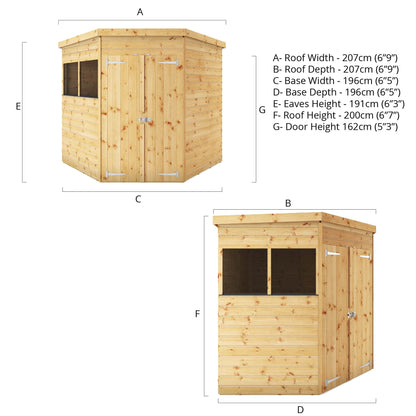Mercia 7x7 Shiplap Corner Wooden Shed