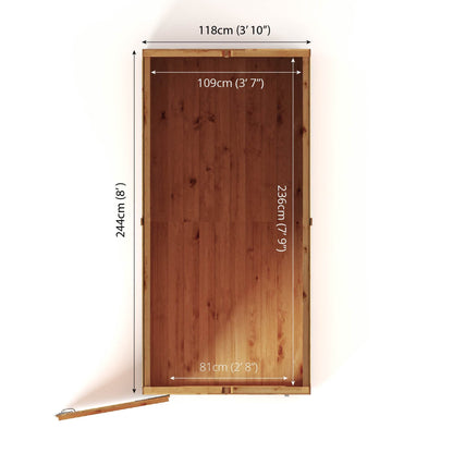 Mercia The Woodsman 8x4 Shiplap Apex Wooden Shed