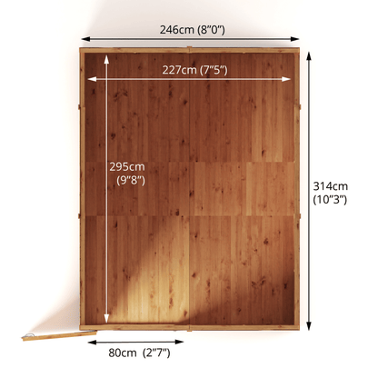 Mercia 10 x 8 Woodsman Shiplap Pent Shed - Styrene