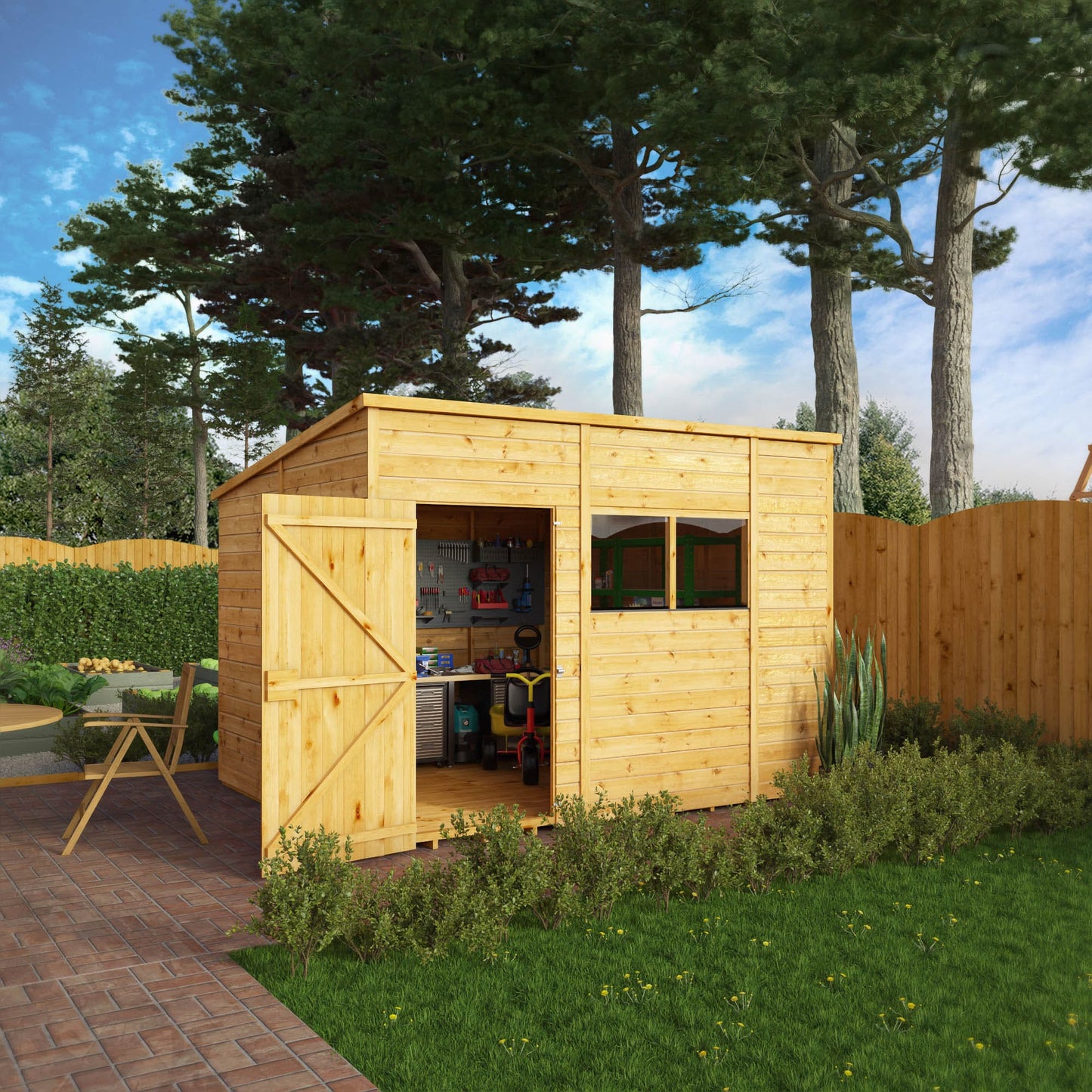 Mercia 10 x 8 Woodsman Shiplap Pent Shed - Styrene