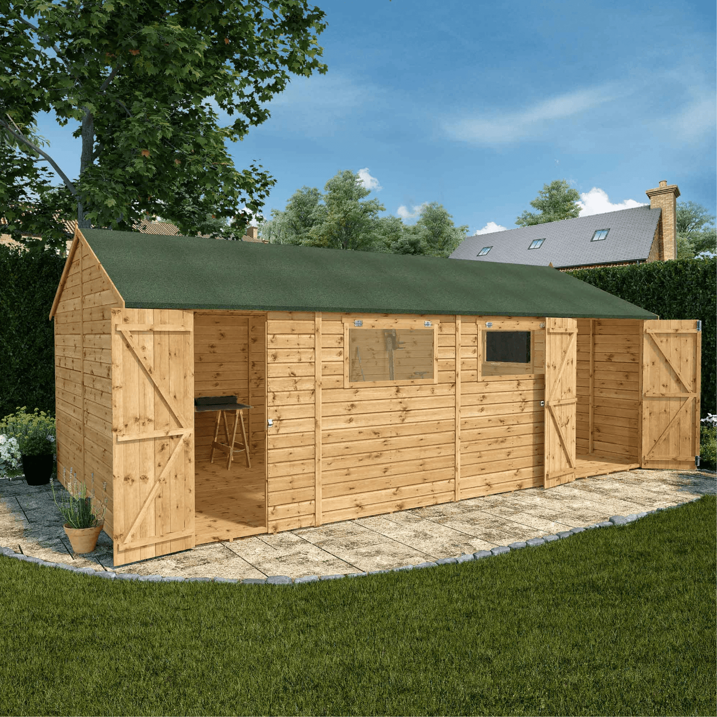 Mercia 20 x 10 Premium Shiplap Reverse Apex Workshop