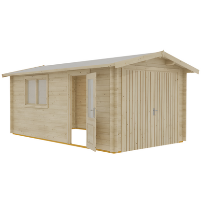 Shire Garage 10 x 17 Apex Log Cabin 44mm